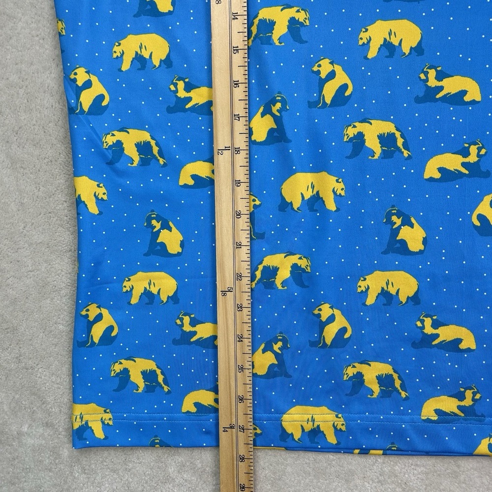 Waggle Polo Shirt Men's Med Golden Bear All Over Print Golf Performance - Picture 5 of 6